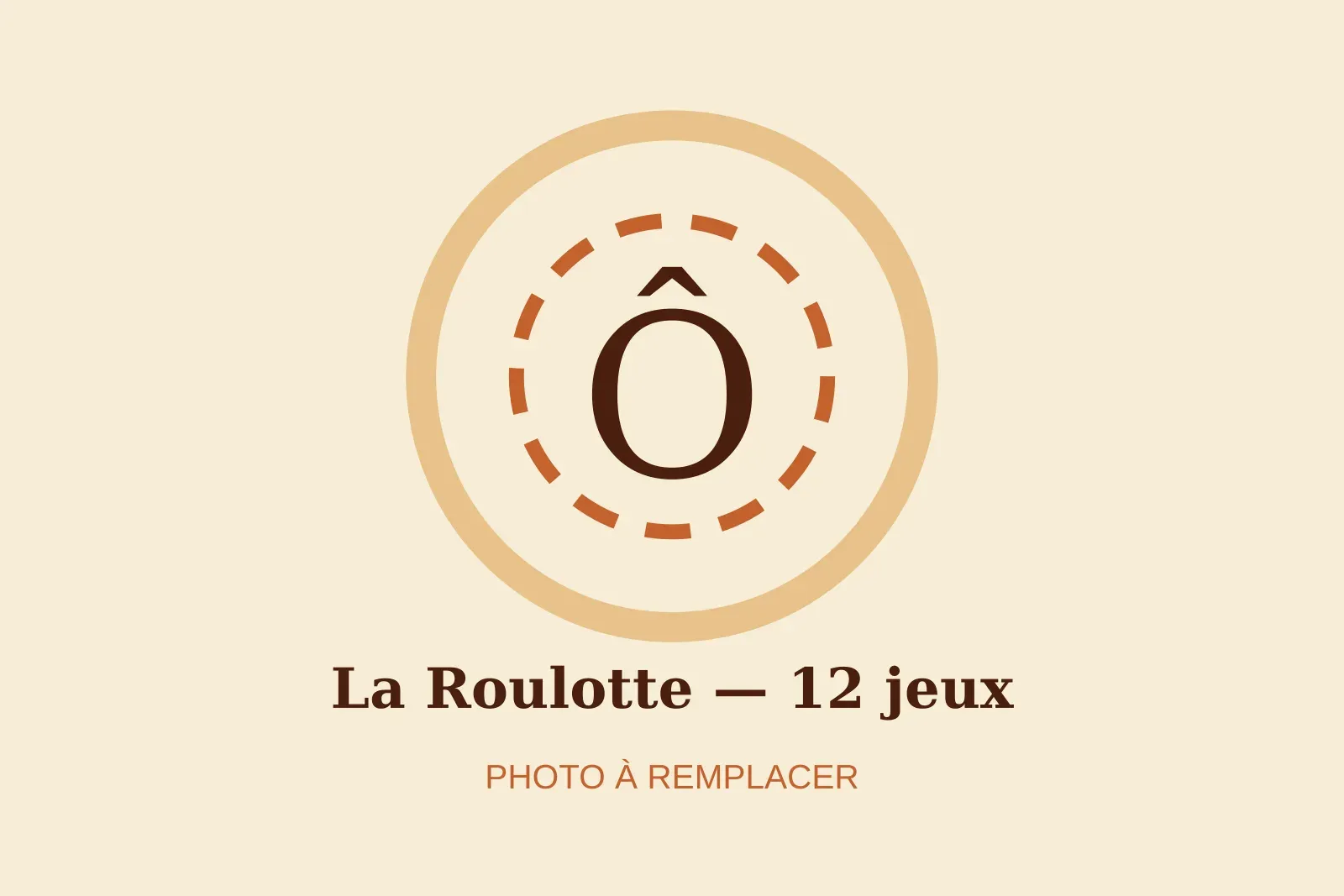 Le pack La Roulotte installé en extérieur, 12 jeux en bois disposés sur l'herbe.